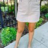 * Entro Everly Classy High Waisted Skort-Beige Bottoms