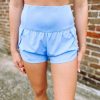 * Love Tree Sonia Fitted Athletic Shorts- Sky Bottoms Bottoms