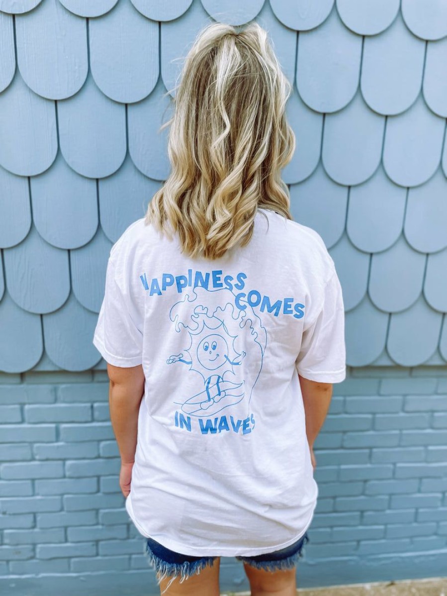 * Pierce + Pine Graphic Tees Happiness Comes In Waves Summer