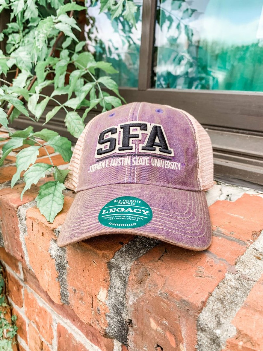 * Texas Bling Split Line Sfa Trucker Hat- Purple Hats