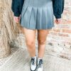 * Love Tree Patsy Pleated Skirt- Grey Bottoms Bottoms