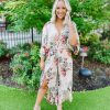 * Cezanne Alyssa Floral Self Tie Kimono Jumpsuit Neutral Babe Rompers & Jumpsuits