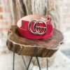 * Texas Bling Red Textured Gg Belt Belts Belts