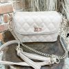 * Texas Bling Neutral Babe Jade Leather Rectangle Diamond Bag- Khaki Bags