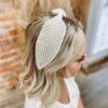 * Texas Bling Miranda White Beaded Headband Neutral Babe Hair Accessories