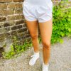 * Love Tree Sonia Fitted Athletic Shorts- White Bottoms Bottoms