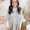 * Ces Femme Tara Crochet Knit Sweater Tops Tops