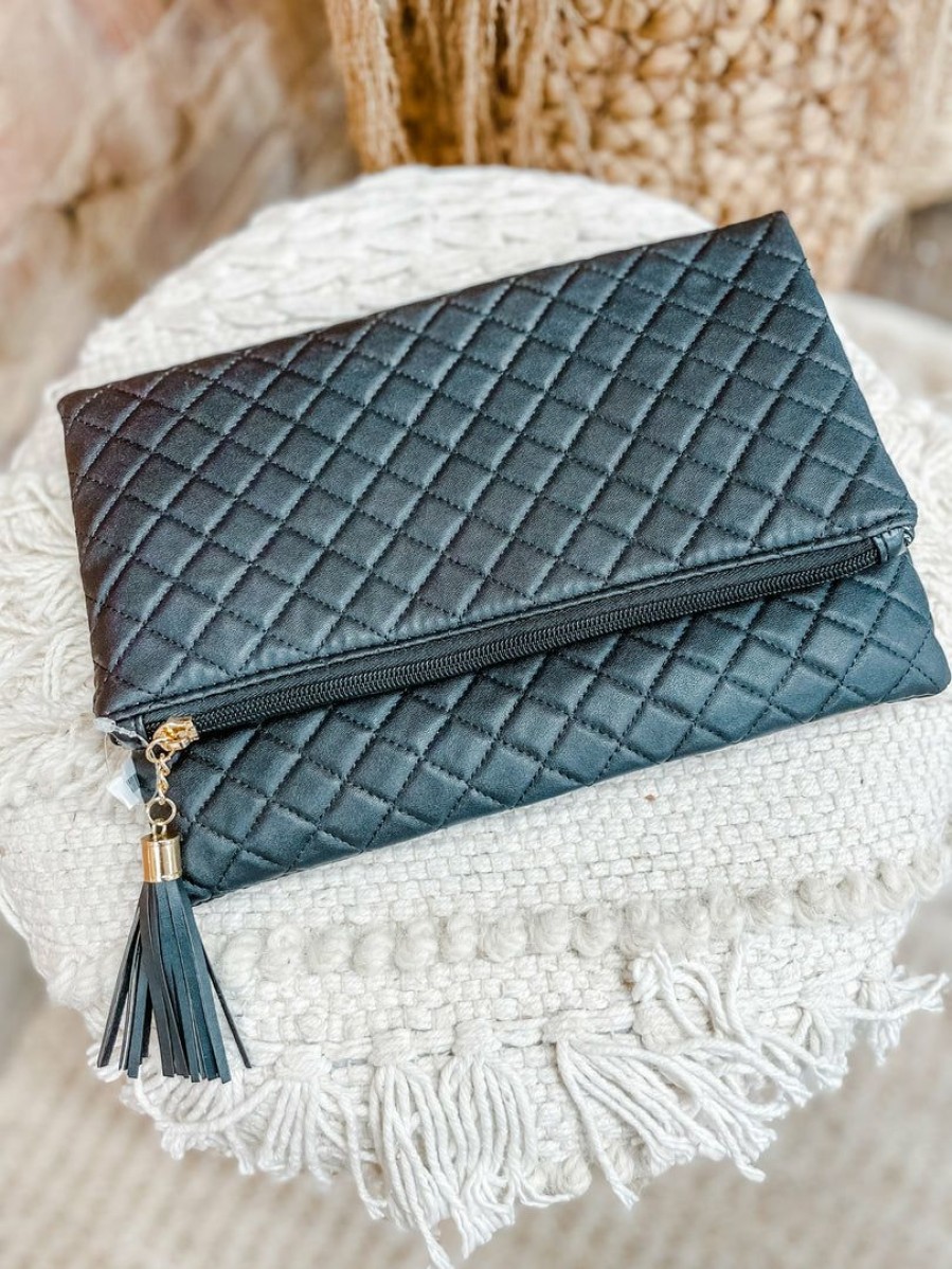 * Texas Bling Mila Quilted Foldover Clutch Bags