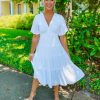 * Umgee Dresses Sandra Flutter Sleeve Dress- Off White Dresses