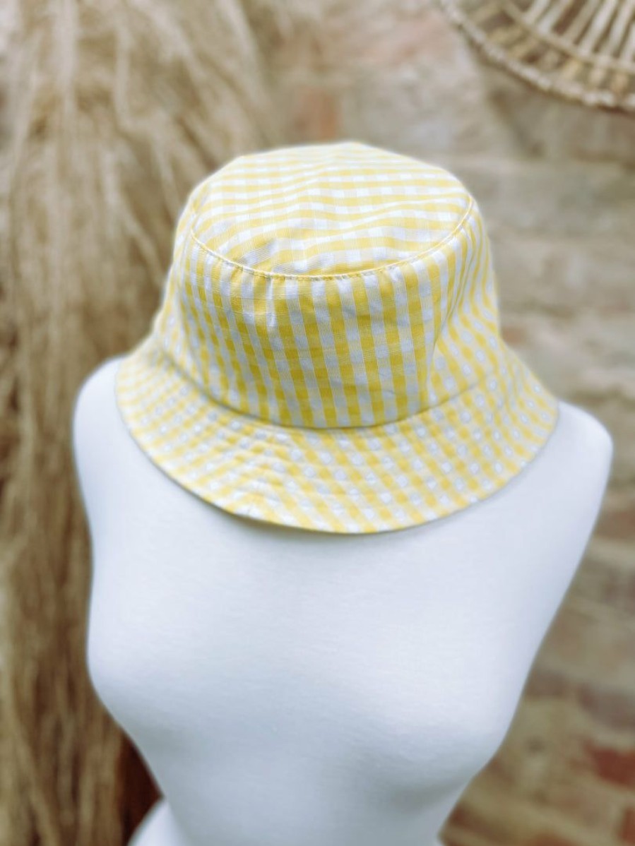 * Texas Bling Hats Yellow Checkered Bucket Hat Hats