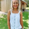 * Entro Tops Harlee Denim Button Down Tank Tops