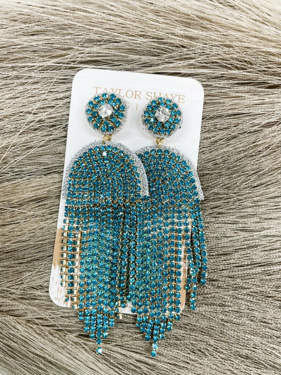 * Texas Bling Turquoise Dazzle Drop Earrings Jewelry Jewelry