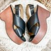 * Fortune Dynamic Shoes Raglan Wedge Sandals- Black Sandals