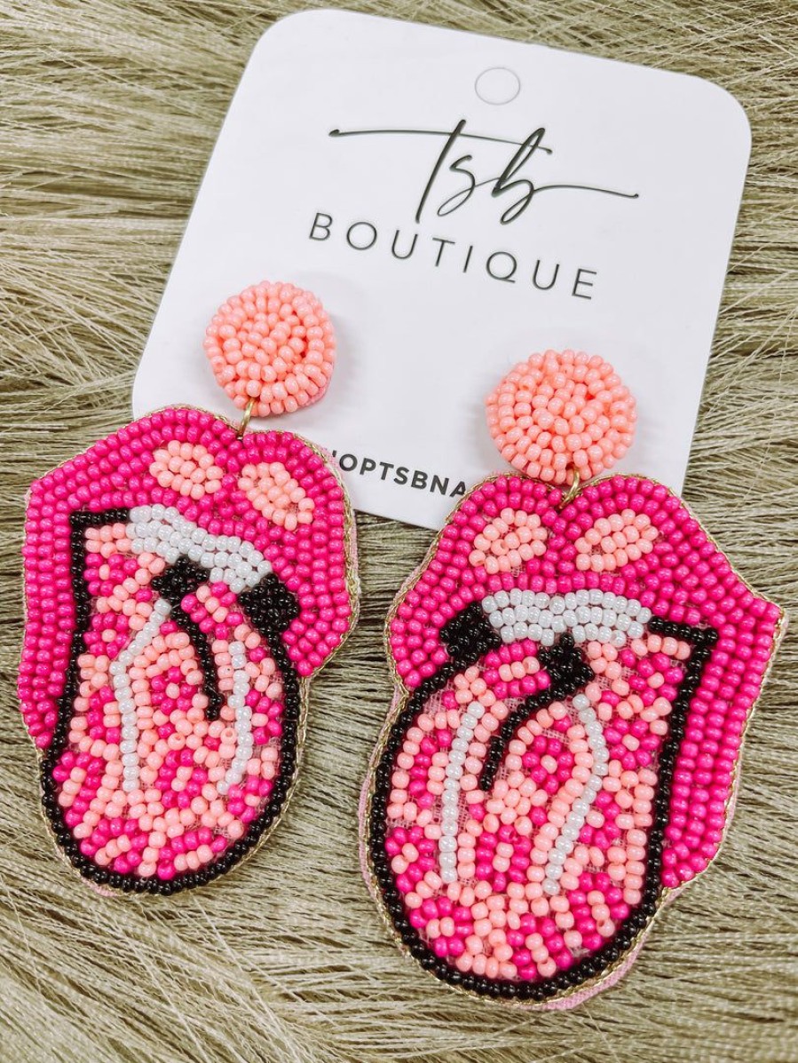 * Texas Bling Jenny Pink Leopard Tongue Earrings Jewelry Jewelry