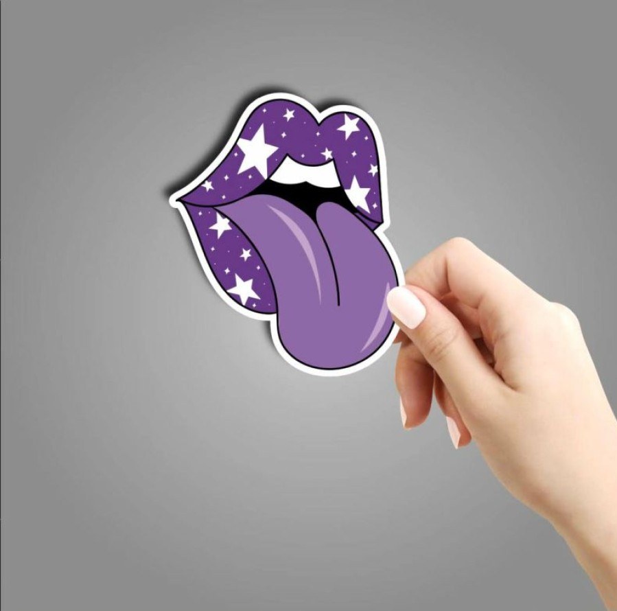 * Texas Bling Purple Tongue Sticker Sfa Stickers