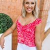 * Fantastic Fawn Angie Red Floral Tank Top Tops Tops