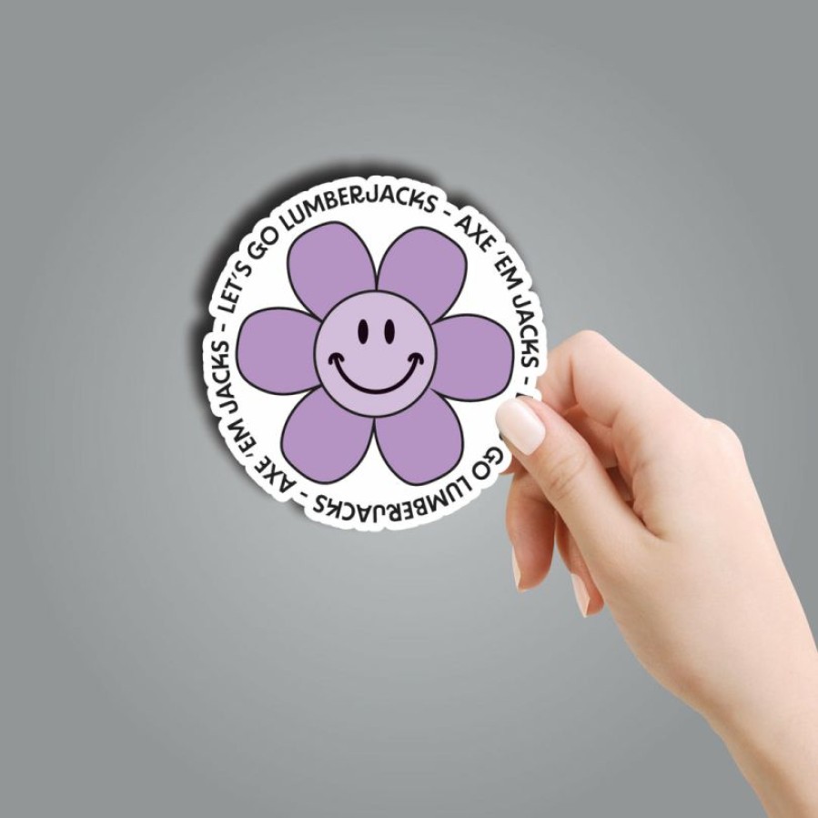 * Texas Bling Sfa Let'S Go Lumberjacks Flower Sticker Stickers