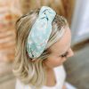 * Texas Bling Lena Floral Pastel Knotted Headband- Mint Hair Accessories