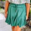 * Entro Maisie Solid Ruffle Detail Skort- Heather Green Bottoms Bottoms