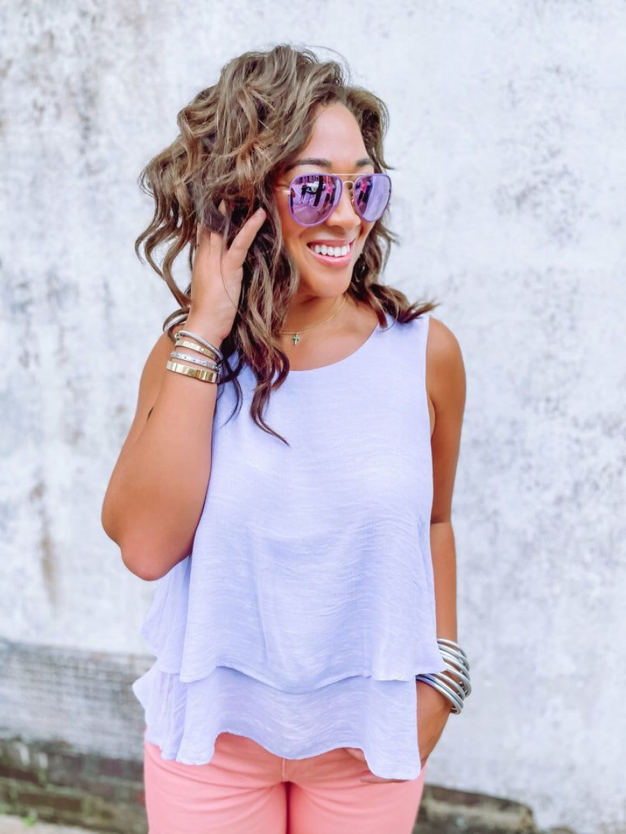 * Umgee Kate Sleeveless Layered Top Tops