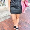 * Flying Monkey Alaia Black Paperbag Mini Skirt Denim Bottoms