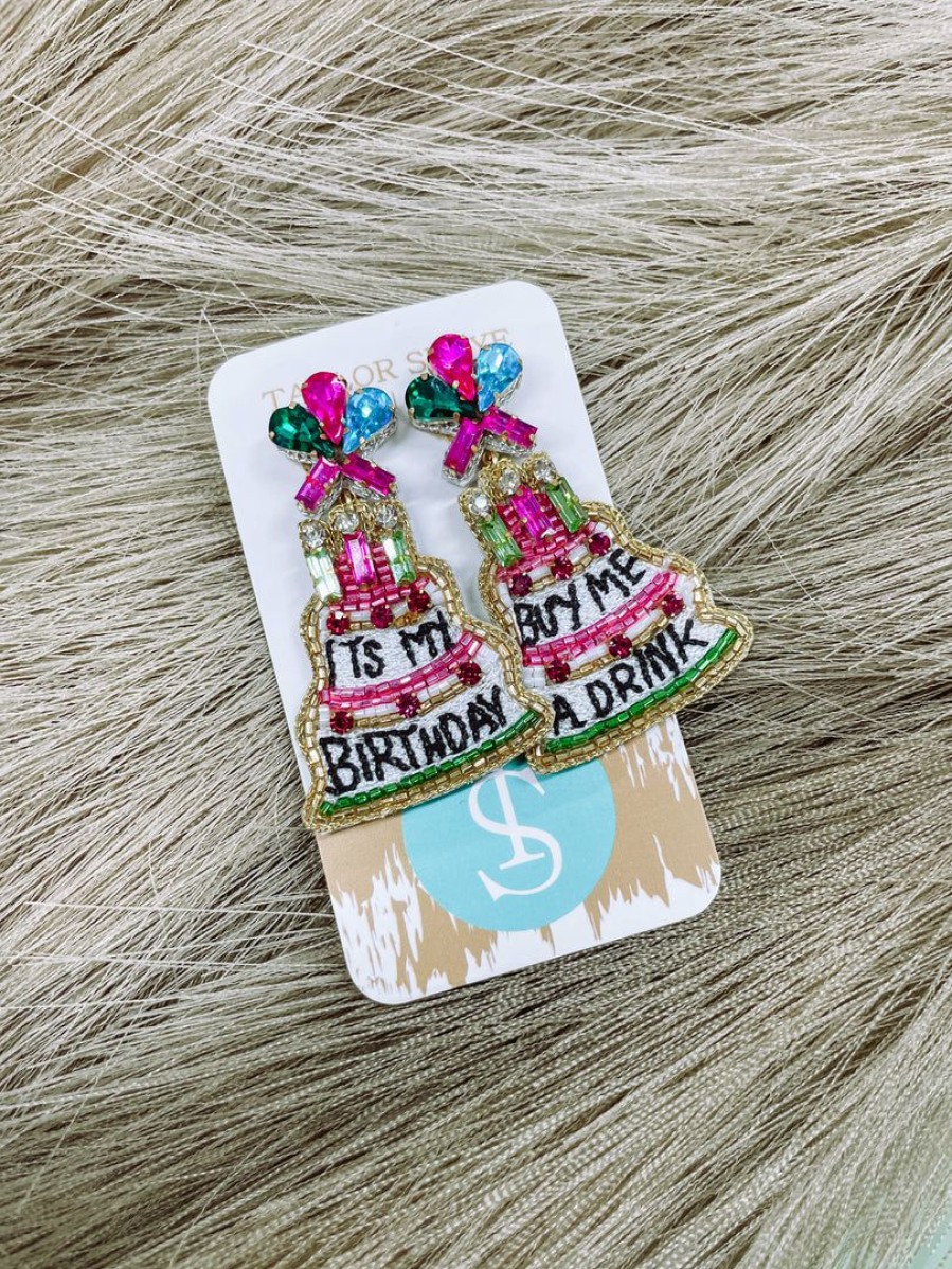 * Texas Bling Birthday Girl Beaded Earrings Jewelry