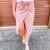 * Listicle Bethany Tweed Wrap Midi Skirt Bottoms