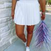 * Very J Bottoms Kenna Pleated Skirt- White Bottoms