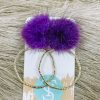 * Texas Bling Talia Puff Post Hoop Earrings- Purple Jewelry