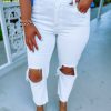 * Kancan Denim Dakota High Rise Straight Leg Distressed Jeans Bottoms