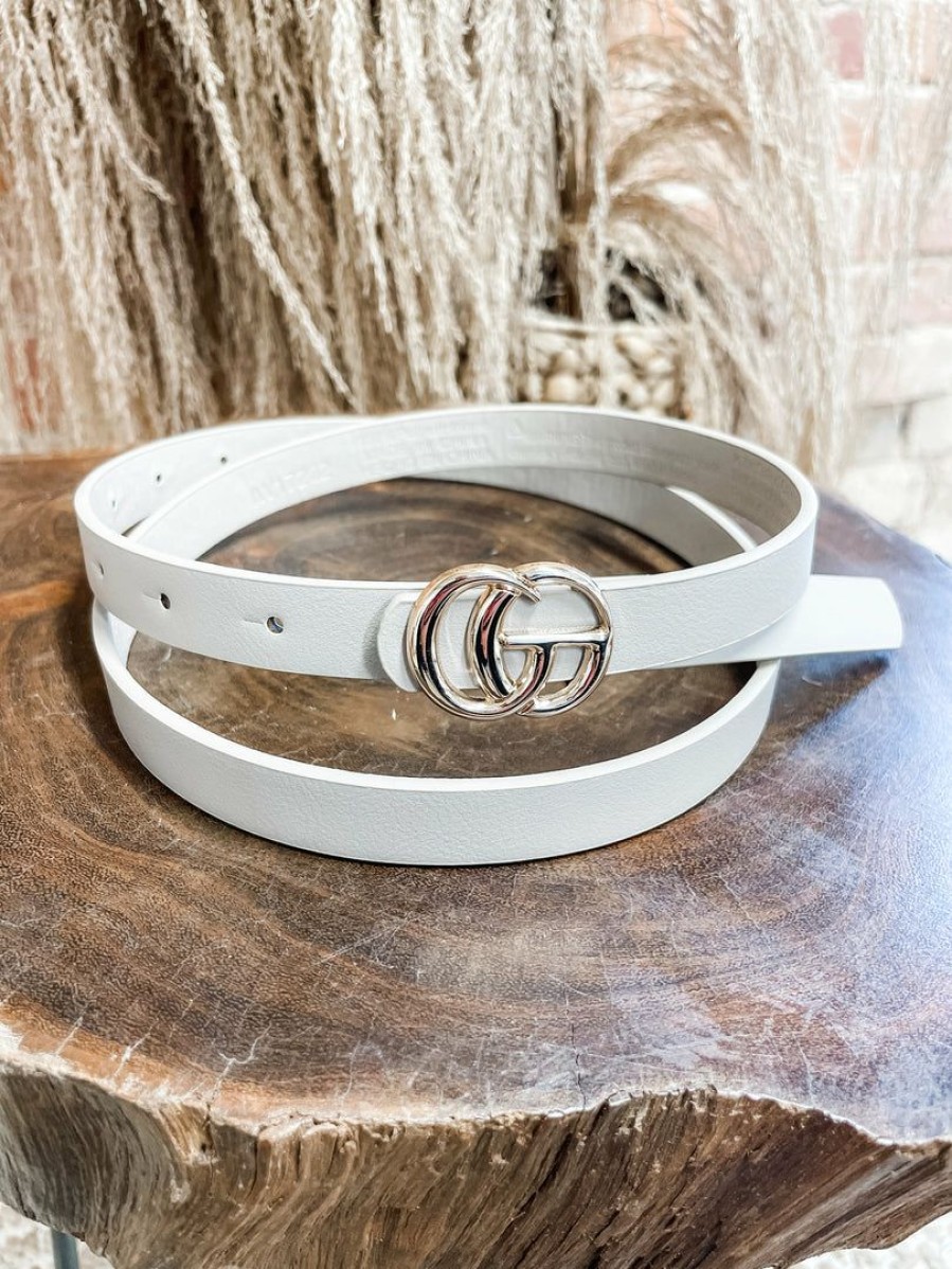 * Texas Bling Skinny Gg Belt- Grey Belts Belts