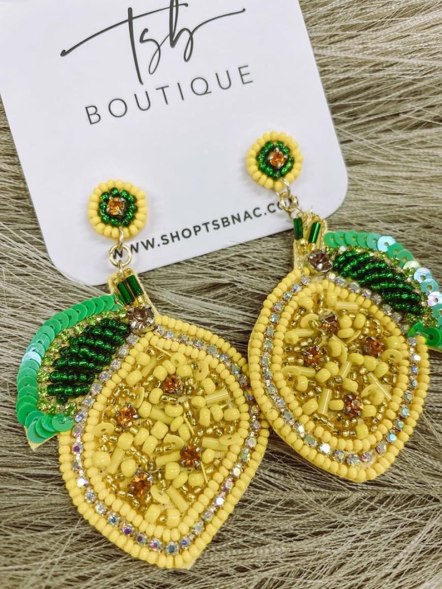 * Texas Bling Jewelry Lemon Drop Detailed Beaded Earrings Jewelry