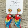 * Texas Bling Take Me Away: Resort Edition Parrot Beaded Earrings Jewelry