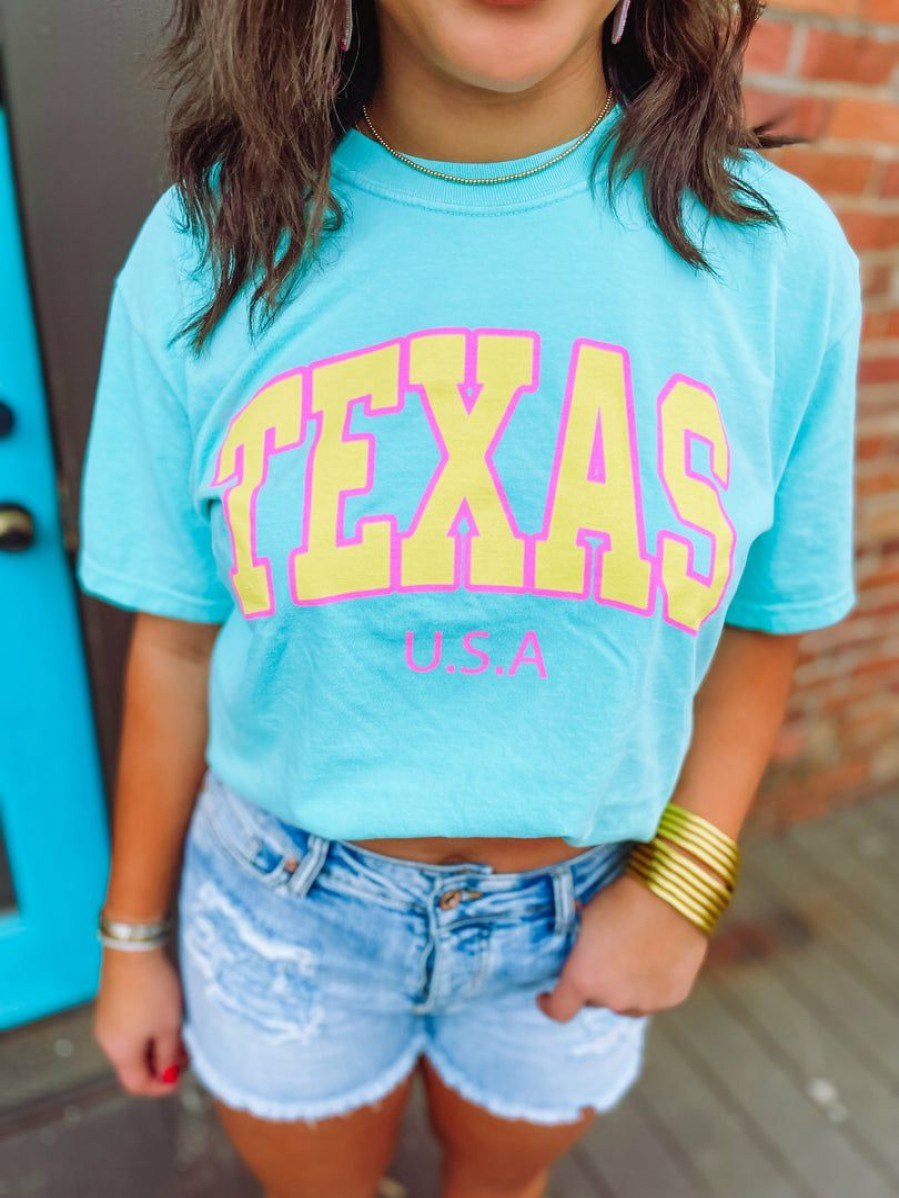 * G Ink Texas Chalky Mint Graphic Tees Summer