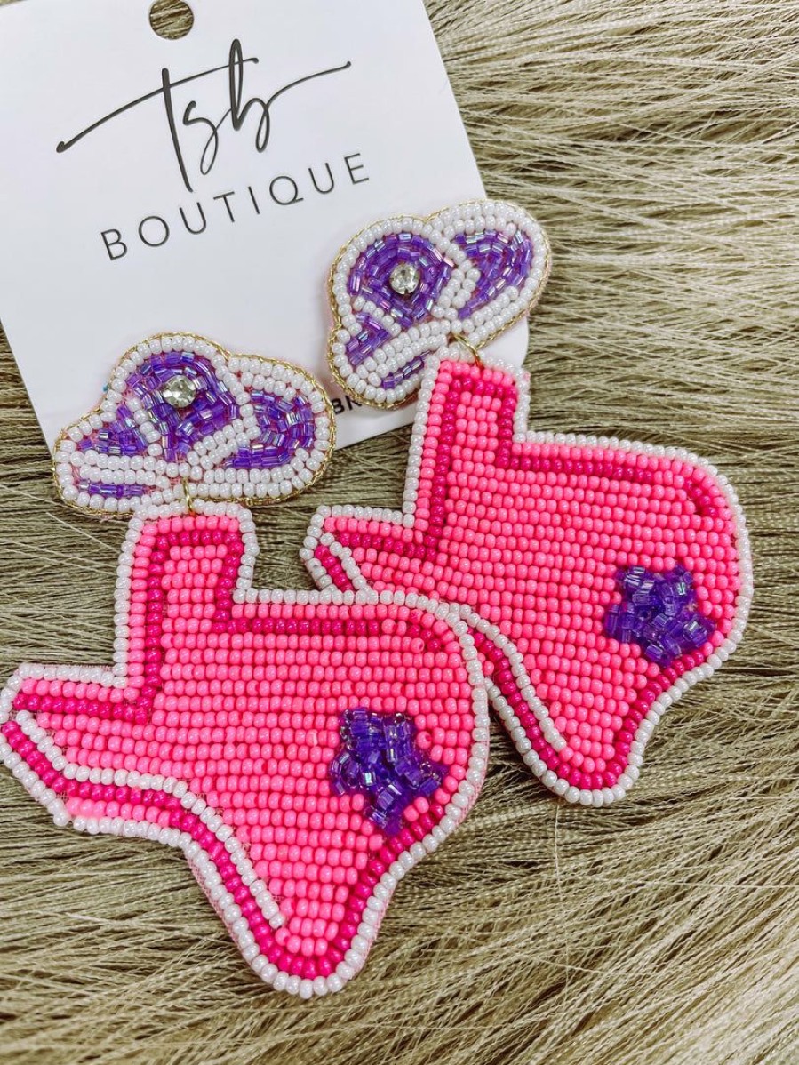 * Texas Bling Becca Pink Texas Beaded Earrings Jewelry Jewelry