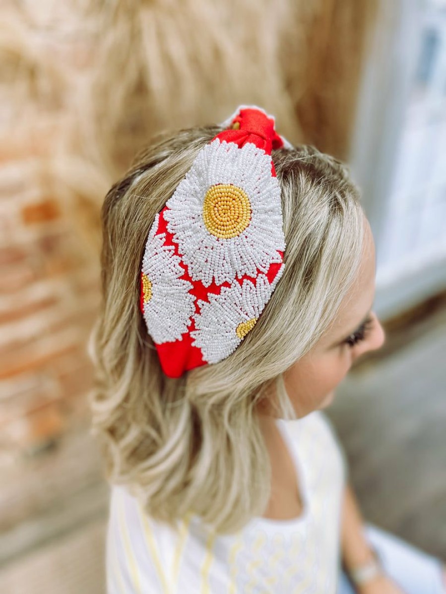 * Texas Bling Mary Red Sunflower Headband Hair Accessories Hair Accessories