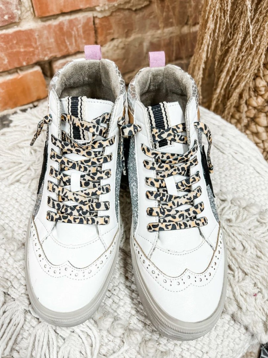 * Shu Shop Shoes Rina Silver Sparkle Star Sneakers Sneakers