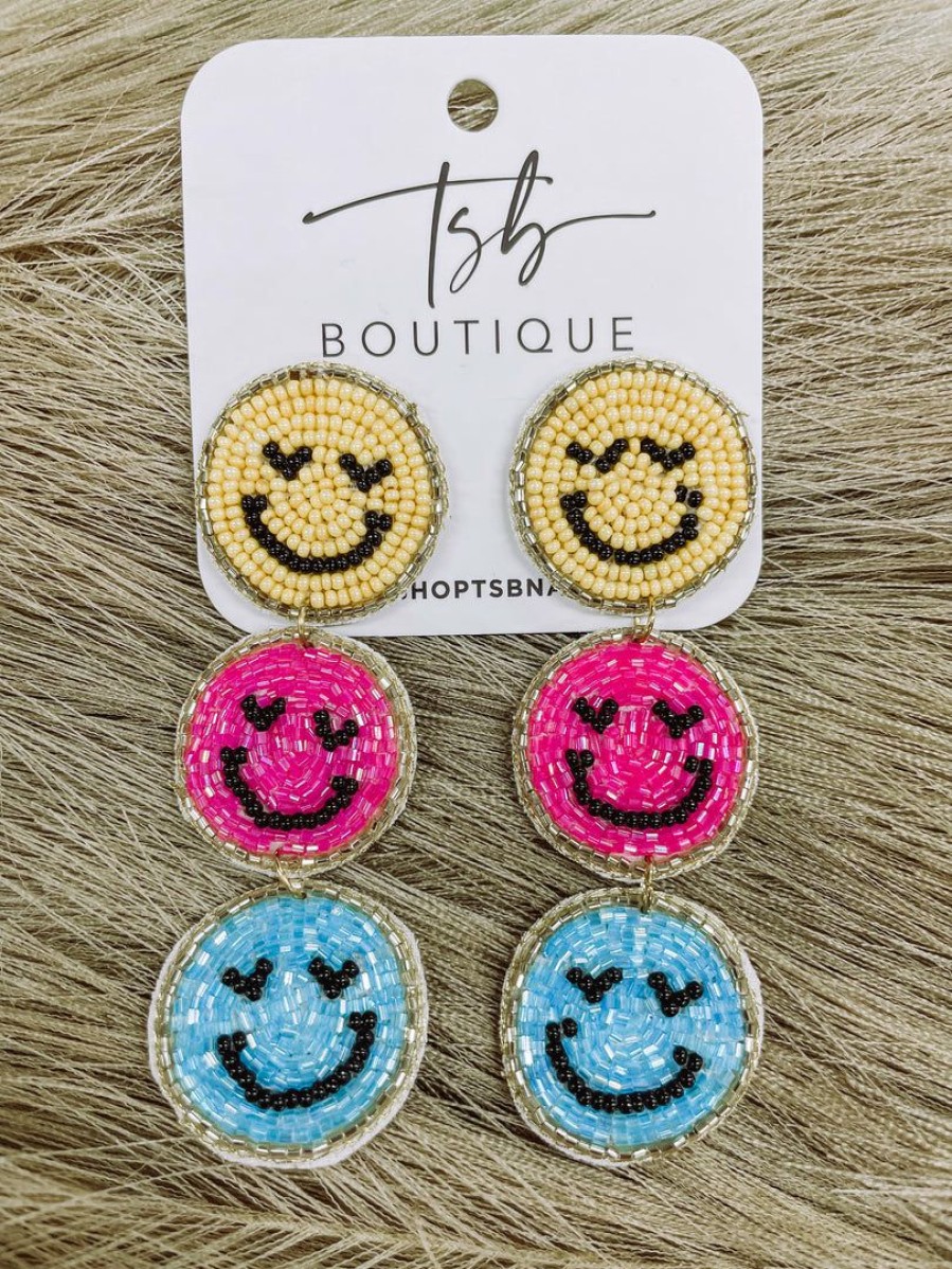 * Texas Bling Jewelry Toni Triple Smile Beaded Earrings Jewelry