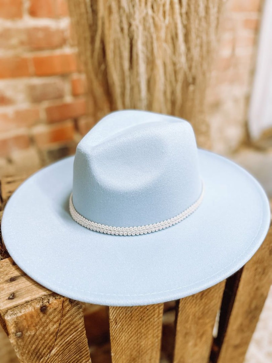 * Texas Bling Felt Hats Saylor Wide Brim Felt Hat- Baby Blue Hats