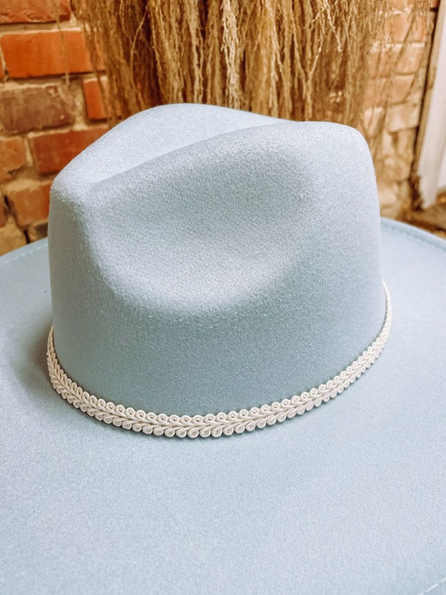 * Texas Bling Felt Hats Saylor Wide Brim Felt Hat- Baby Blue Hats