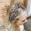 * Texas Bling Hair Accessories Annie Ditsy Floral Knotted Headband- Black Hair Accessories