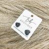 * Texas Bling Jewelry Druzy Heart Stud Earrings- Gunmetal Jewelry