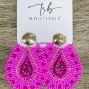 * Texas Bling Mariana Hot Pink Beaded Earrings Jewelry Jewelry