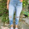 * Risen Melissa High Rise Distressed Straight Jeans Bottoms