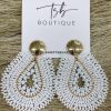 * Texas Bling Mariana White Beaded Earrings Jewelry