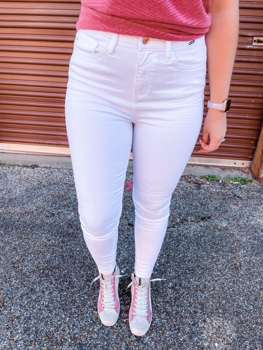 * Judy Blue Tessa White High Waisted Skinny Jeans Denim Bottoms