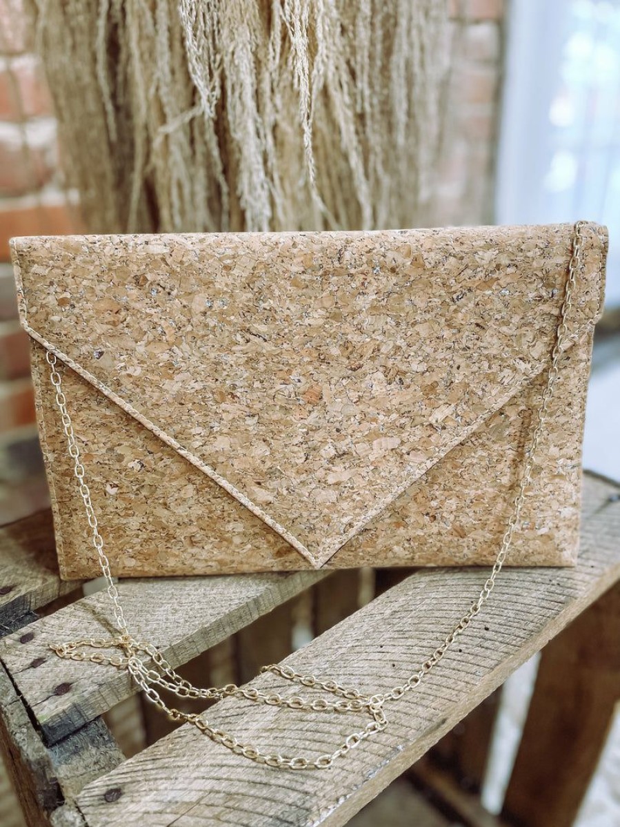 * Texas Bling Bags Silver Flake Cork Foldover Clutch Bags