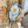 * Texas Bling Kaylee Blue Silk Sunflower Headband Hair Accessories