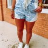 * Easel Michaela Washed Denim Shorts Neon Fit Check Bottoms