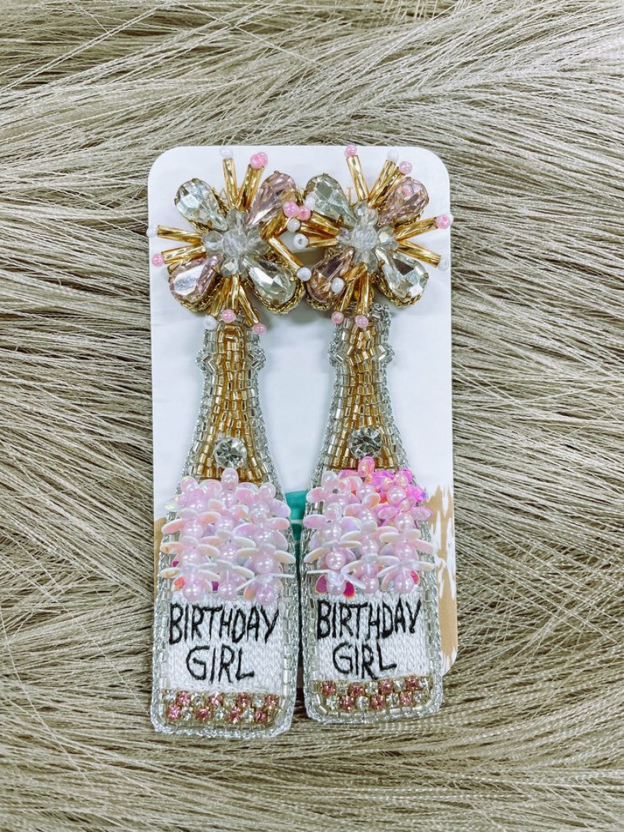 * Texas Bling Birthday Queen Bottle Beaded Earrings Jewelry Jewelry